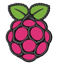 FSL raspberry design with bold pink fruit circles, vibrant green leaves, and black outlines for a playful look.