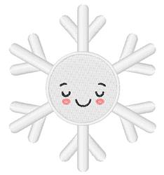Cute snowflake with a smiling face and blush pink cheeks, perfect for winter projects.