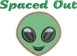 Cartoonish green alien face with black eyes and a smile, featuring 'Spaced Out' text above.