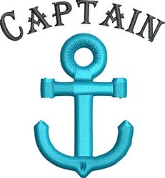 Playful blue anchor beneath textured 'CAPTAIN' text, embodying a cheerful nautical theme.