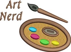 beginner-friendly nerd machine embroidery pattern - Art Nerd for decorative pillow covers
