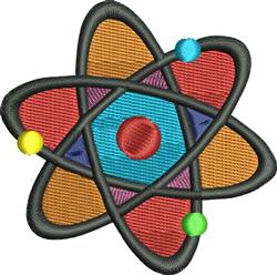 Atom Symbol - 4x4 symbol detailed embroidery design for decorative pillow covers