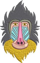 detailed head machine embroidery pattern - Baboon Head for decorative pillow covers