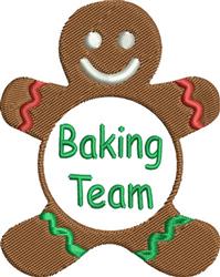 Baking Team - 4x4 gingerbread man detailed machine embroidery design for Team Aprons
