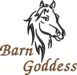 godde beginner-friendly machine embroidery - Barn Goddess perfect for kitchen aprons