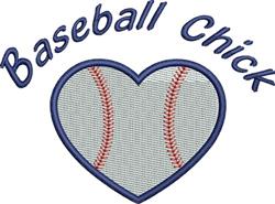 Baseball Chick - 4x4 heart beginner-friendly machine embroidery design for T-Shirts