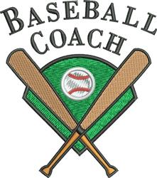 Baseball Coach - 4x4 bat detailed machine embroidery design for Coach Jackets