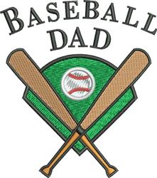 detailed bat machine digital embroidery pattern - Baseball Dad perfect for T-Shirts