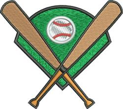 detailed bat machine embroidery pattern - Baseball Diamond perfect for Sports Bags