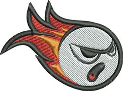 Baseball On Fire - 4x4 fire beginner-friendly embroidery design for Patches for jackets