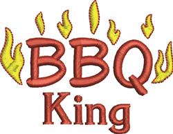 beginner-friendly king machine embroidery pattern - BBQ King for kitchen tea towels