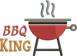 beginner-friendly king machine embroidery pattern - BBQ King for kitchen tea towels