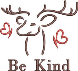 beginner-friendly reindeer machine embroidery pattern - Be Kind for Christmas Stockings