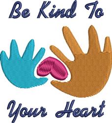 Be Kind - 4x4 heart beginner-friendly embroidery design for decorative pillow covers
