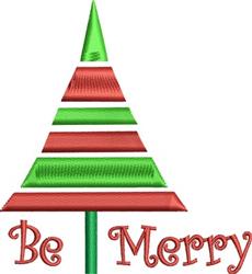 Be Merry - 4x4 tree beginner-friendly machine embroidery design for kitchen tea towels