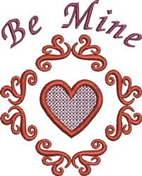 detailed valentine heart machine embroidery pattern - Be Mine for reusable tote bags