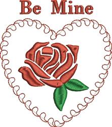 beginner-friendly valentine rose machine embroidery pattern - Be Mine for patchwork quilt blocks