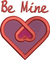 beginner-friendly valentine heart machine embroidery pattern - Be Mine for reusable tote bags