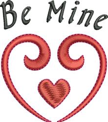 beginner-friendly valentine heart machine embroidery pattern - Be Mine for kitchen aprons