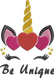 Be Unique - 5x7 heart beginner-friendly embroidery design for reusable tote bags