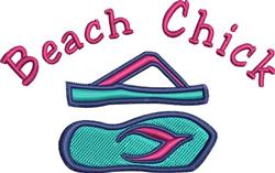 beginner-friendly summer chick machine embroidery pattern - Beach Chick for reusable tote bags