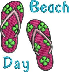 detailed summer day machine digital embroidery pattern - Beach Day for Flip Flops