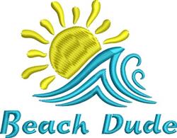 beginner-friendly summer sunflower machine embroidery pattern - Beach Dude for Swimwear