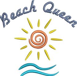 Beach Queen - 4x4 sunflower beginner-friendly embroidery design for reusable tote bags