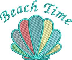 detailed time machine embroidery pattern - Beach Time perfect for reusable tote bags