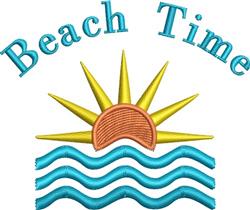 beginner-friendly sunflower machine embroidery pattern - Beach Time for reusable tote bags