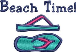 beginner-friendly summer time machine embroidery pattern - Beach Time for reusable tote bags