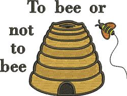 Playful bee hive design featuring a cartoonish bee and whimsical text 'To bee or not to bee' in warm tones.