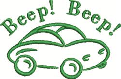 beginner-friendly beep machine embroidery pattern - Beep Beep for reusable tote bags