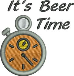 beginner-friendly time machine embroidery pattern - Beer Time for Birthday Cards