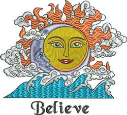 Believe - 5x7 sunflower detailed machine embroidery design for decorative pillow covers