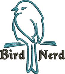 beginner-friendly bird machine embroidery pattern - Bird Nerd for reusable tote bags