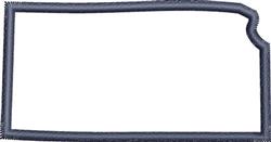 Blank rectangular embroidery design features a dark outline on a neutral background, showcasing a minimalist style.