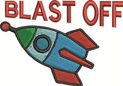 Blast Off - 4x4 off beginner-friendly machine embroidery design for reusable tote bags