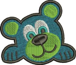 detailed bear machine embroidery pattern - Blue Bear for decorative pillow covers