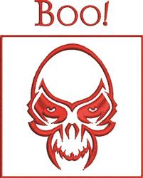 Boo - 5x7 skull beginner-friendly machine embroidery design for reusable tote bags