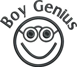 beginner-friendly geniu machine embroidery pattern - Boy Genius for reusable tote bags