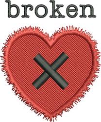 Broken X - 4x4 heart beginner-friendly machine embroidery design for reusable tote bags