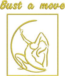 beginner-friendly move machine embroidery pattern - Bust A Move for reusable tote bags