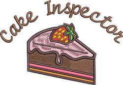 Cake Inspector - 4x4 inspector beginner-friendly embroidery design for kitchen tea towels
