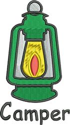 detailed lantern machine embroidery pattern - Camper Lantern for kitchen tea towels
