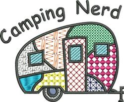 Camping Nerd - 4x4 nerd detailed machine embroidery design for reusable tote bags