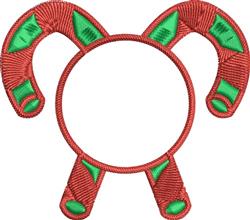 frame beginner-friendly machine embroidery - Candy Cane Monogram Frame for patchwork quilt blocks