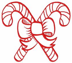 Candy Canes - 4x4 cane beginner-friendly embroidery design for Artistic Apparel
