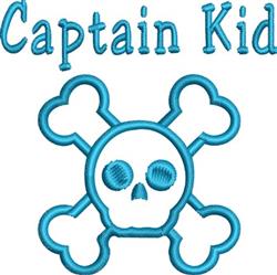 Captain Kid - 4x4 skull beginner-friendly machine embroidery design for kitchen aprons
