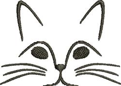 Cat Face - 4x4 kitten quick stitch machine embroidery design for cute baby onesies